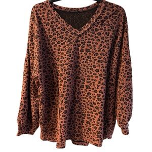 Leopard Print V-Neck Blouse
